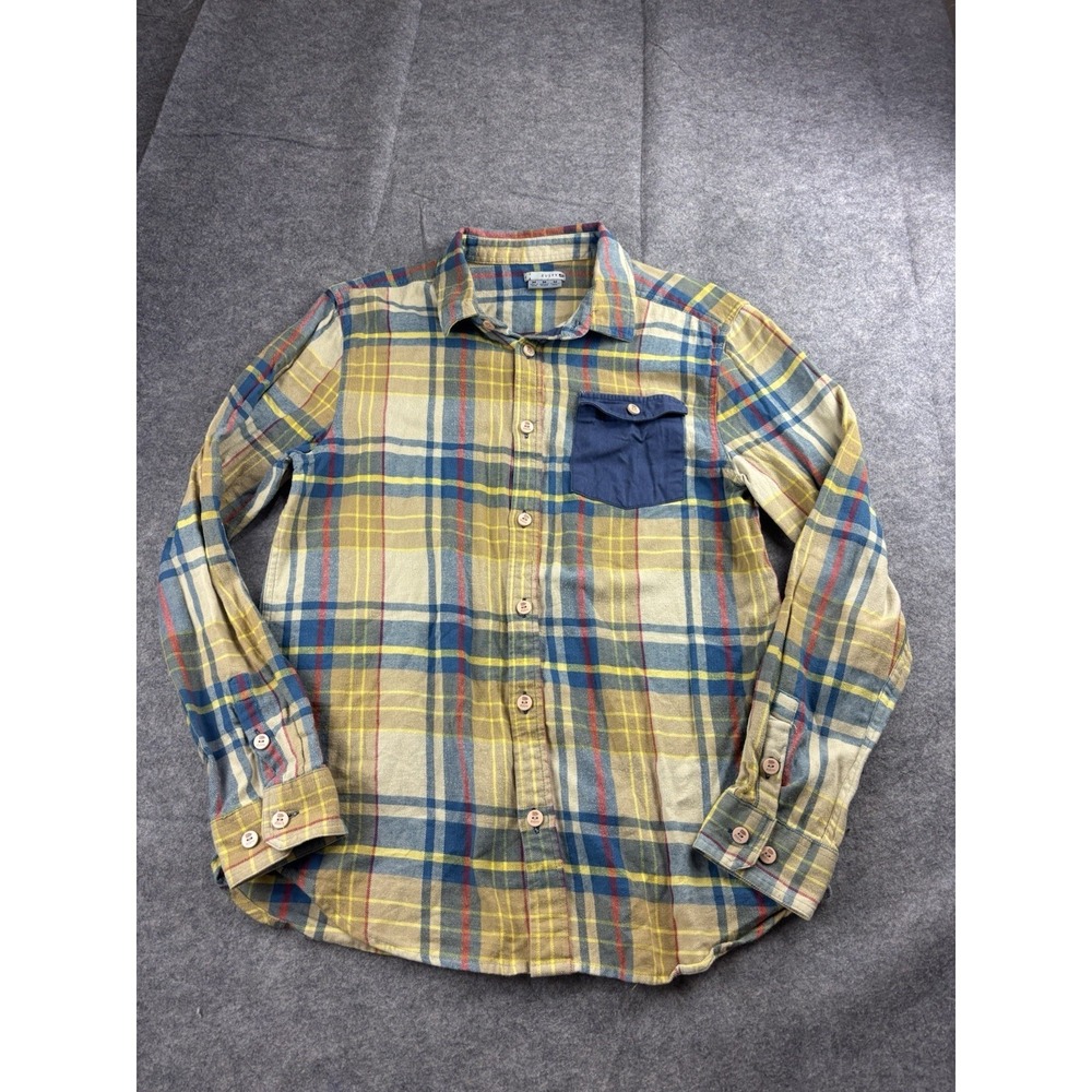 Rusty Men's M Flannel Contrast Pocket  Button Down Granola Outdoorsy Gorpcore